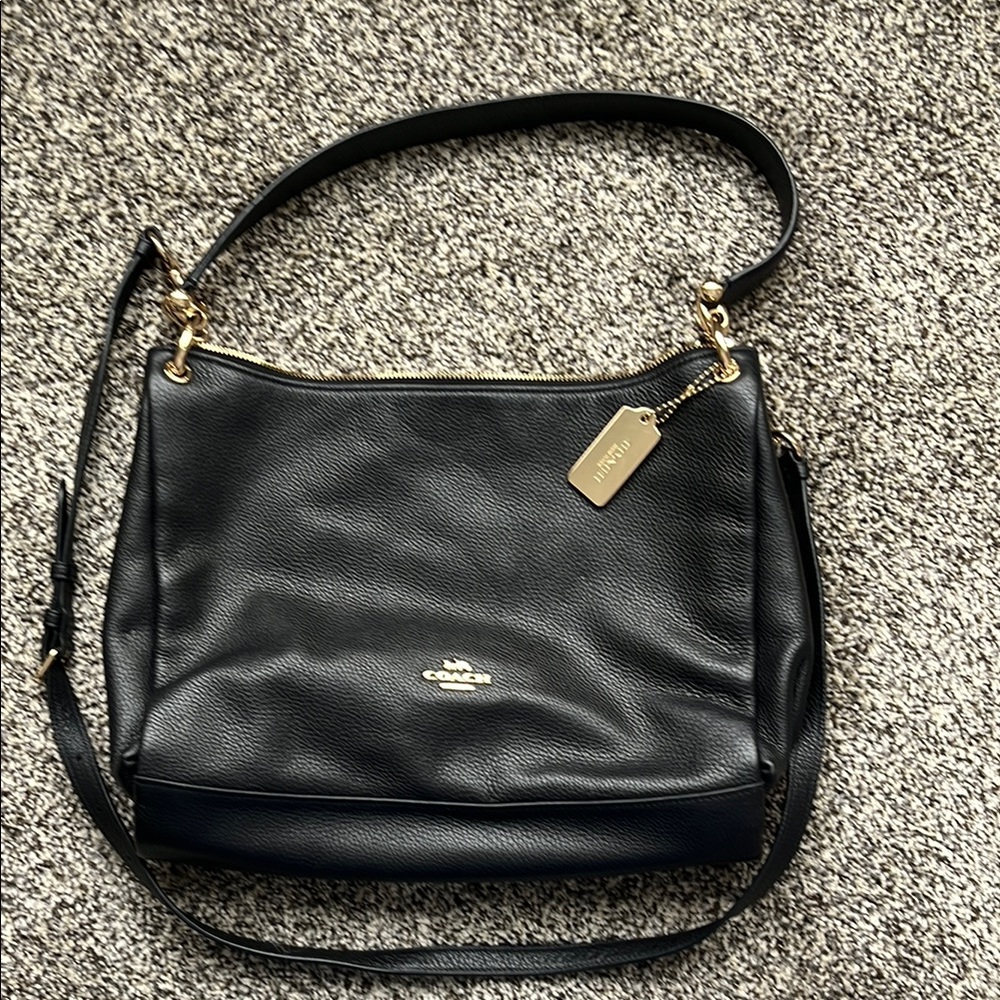 Coach Mia Black Leather Shoulder and Crossbody Bag
